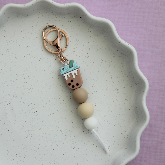 Bubble Milk Tea | Silicone Beaded Keyring