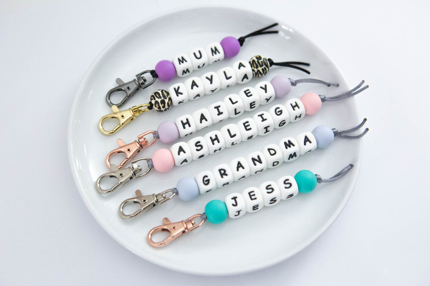 Custom Personalised Name | Silicone Beaded Keyring