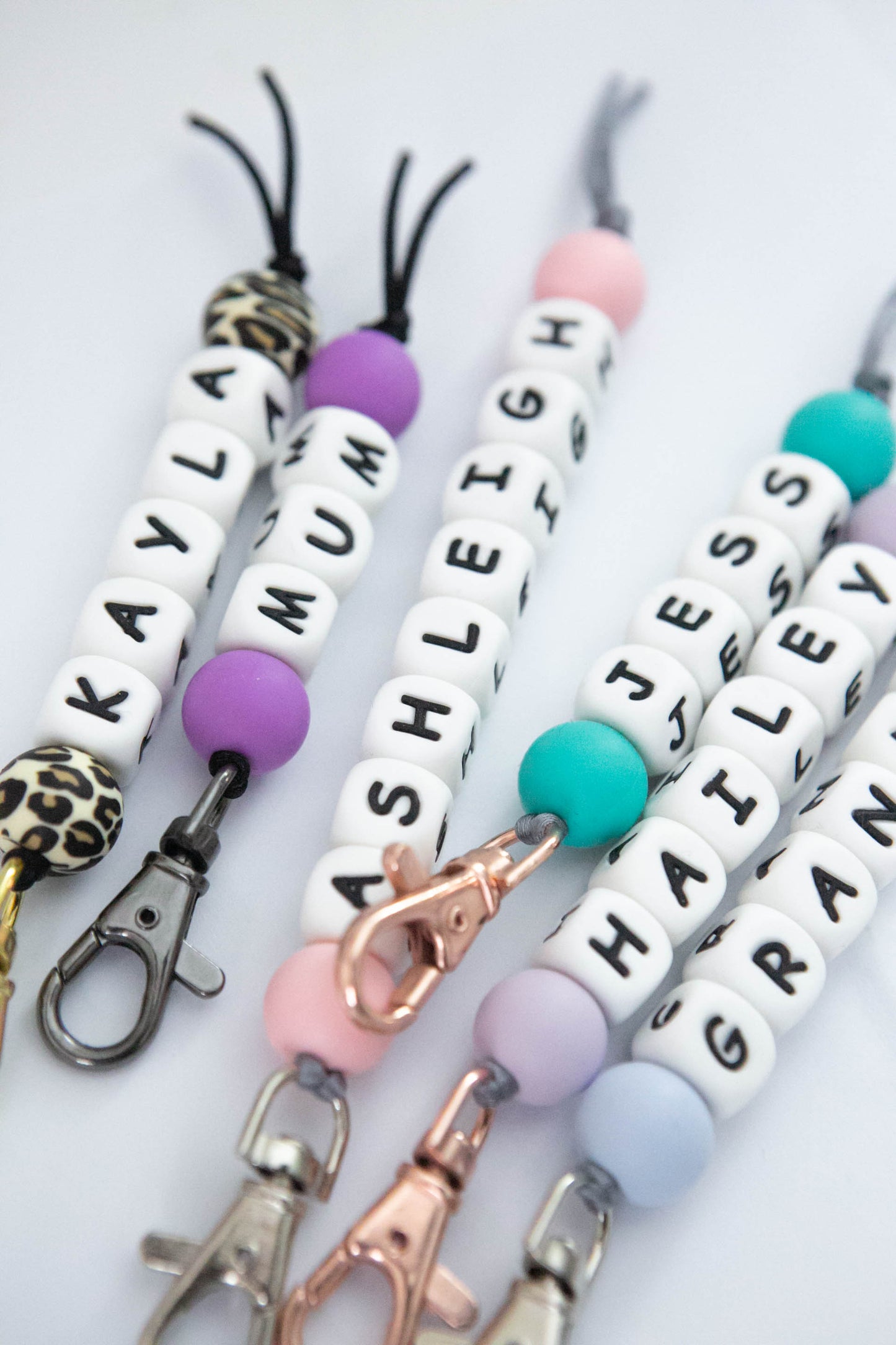 Custom Personalised Name | Silicone Beaded Keyring