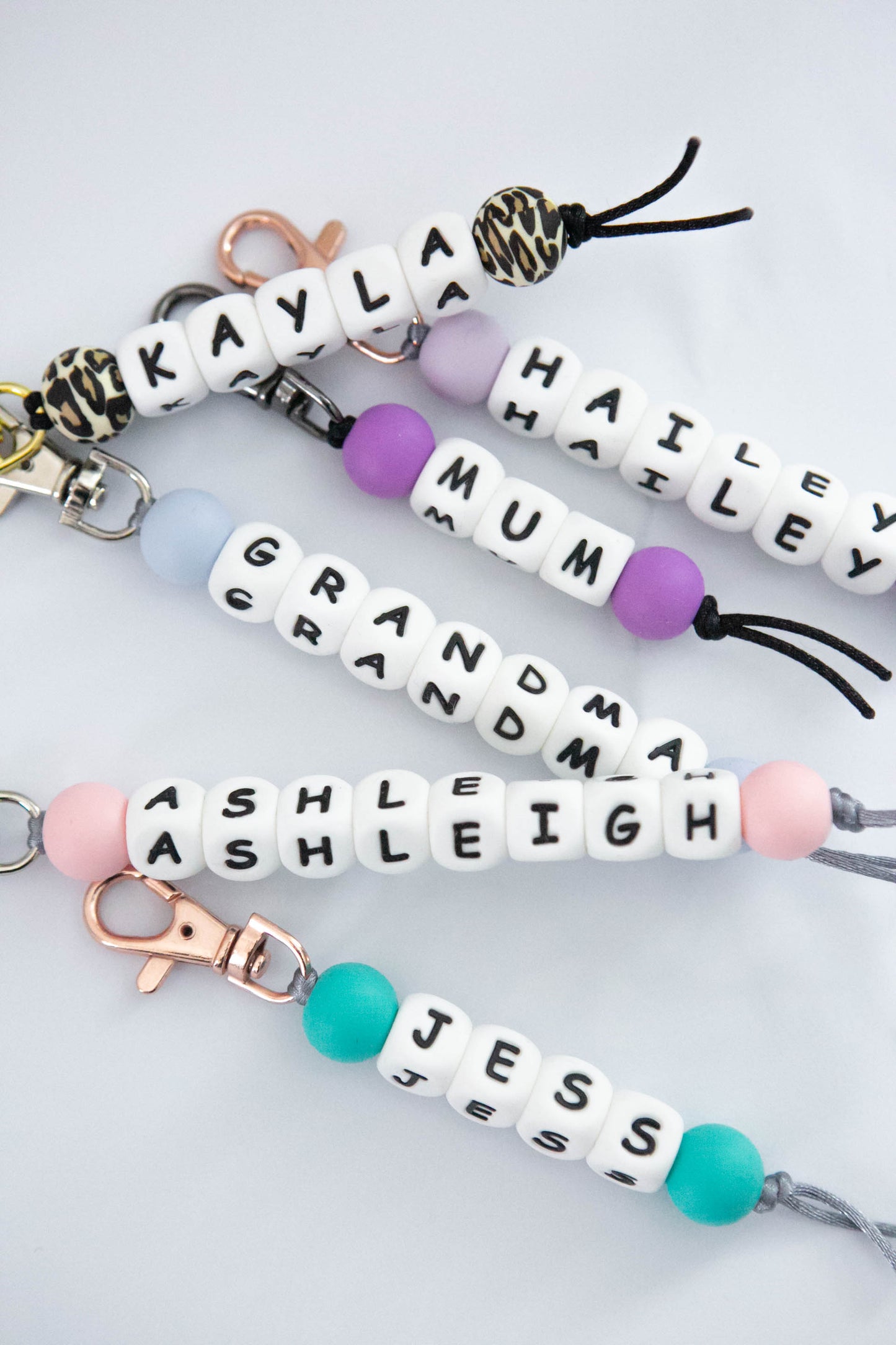 Custom Personalised Name | Silicone Beaded Keyring