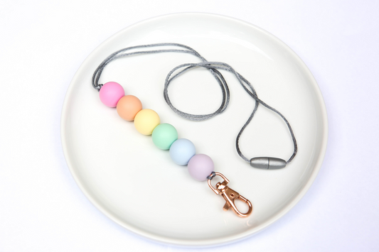 Rainbow - Pastel | Silicone Beaded Lanyard