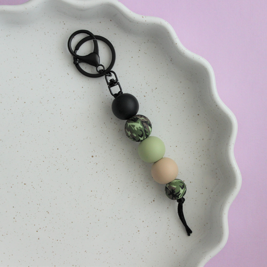 Camo | Silicone Beaded Keyring