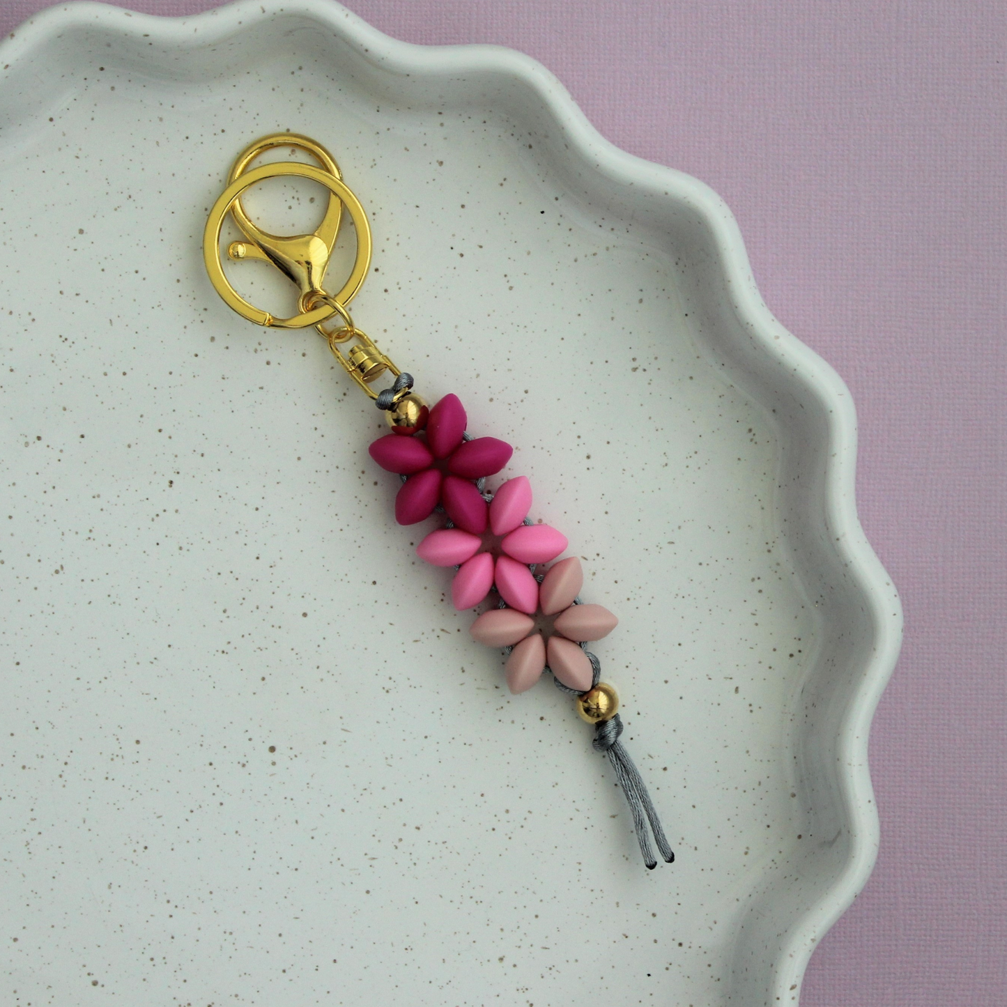 Poppy | Bloom Collection | Silicone Beaded Keyring